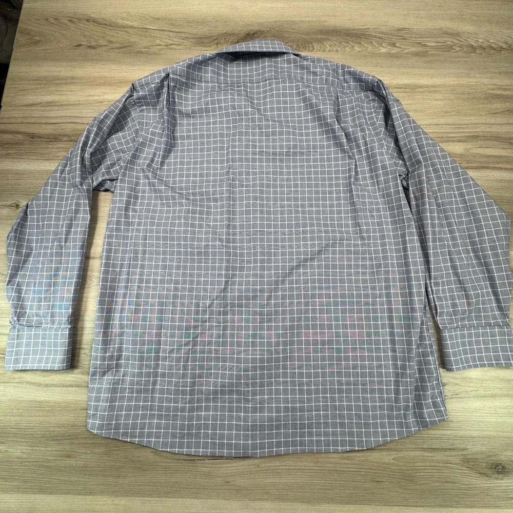 Tommy Hilfiger Mens Regular Fit Stretch Wrinkle Resistant Blue Plaid Shirt‎ XL